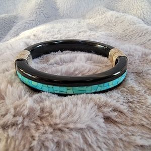 Jay King turquoise hinged bangle bracelet